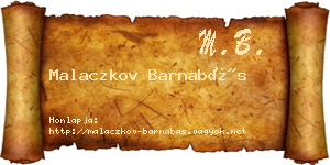 Malaczkov Barnabás névjegykártya