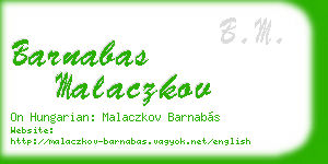 barnabas malaczkov business card